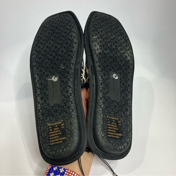 Kate Spade flower jacquard dove slippers women’s size 11 tan black luxury casual - Picture 7 of 9